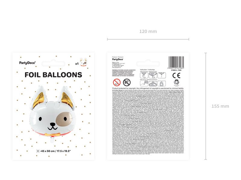 Helium Ballon Hond Leeg 65cm van Partydeco koop je bij Partywinkel