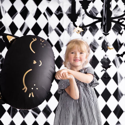 Helium Ballon Kat Zwart Leeg 48cm van Partydeco koop je bij Partywinkel