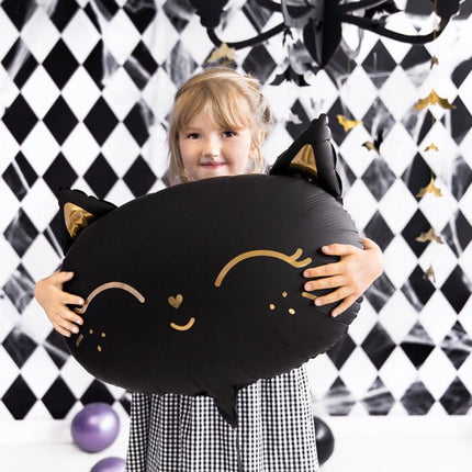 Helium Ballon Kat Zwart Leeg 48cm van Partydeco koop je bij Partywinkel