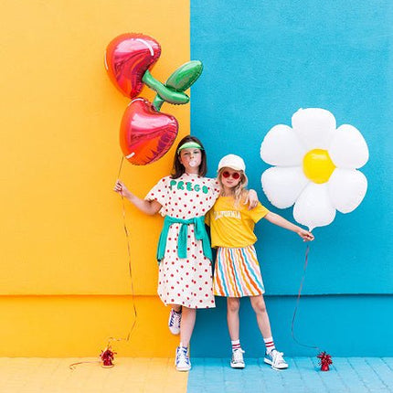 Helium Ballon Kersen Leeg 88cm van Partydeco koop je bij Partywinkel