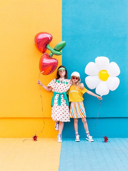 Helium Ballon Kersen Leeg 88cm van Partydeco koop je bij Partywinkel