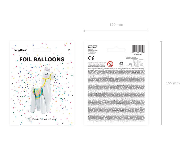 Helium Ballon Lama Leeg 61cm van Partydeco koop je bij Partywinkel