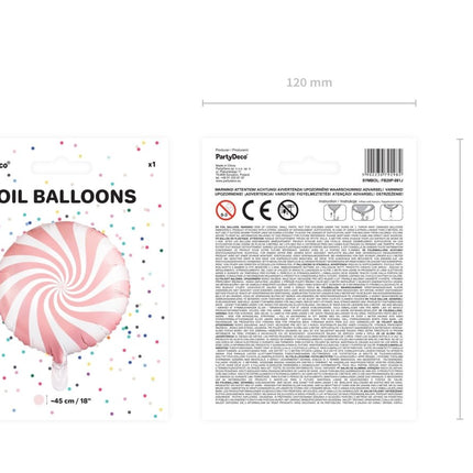 Helium Ballon Lichtroze Swirl 45cm leeg van Partydeco koop je bij Partywinkel