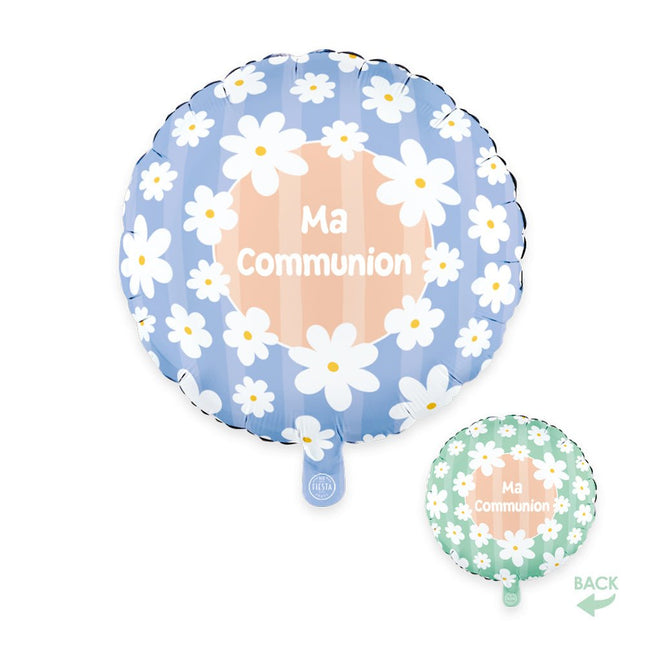 Helium Ballon Ma Communion Madeliefjes Dubbelzijdig 45cm Leeg van WeFiesta koop je bij Partywinkel