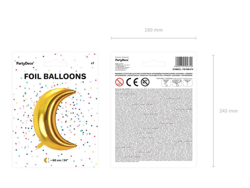 Helium Ballon Maan Leeg 60cm van Partydeco koop je bij Partywinkel