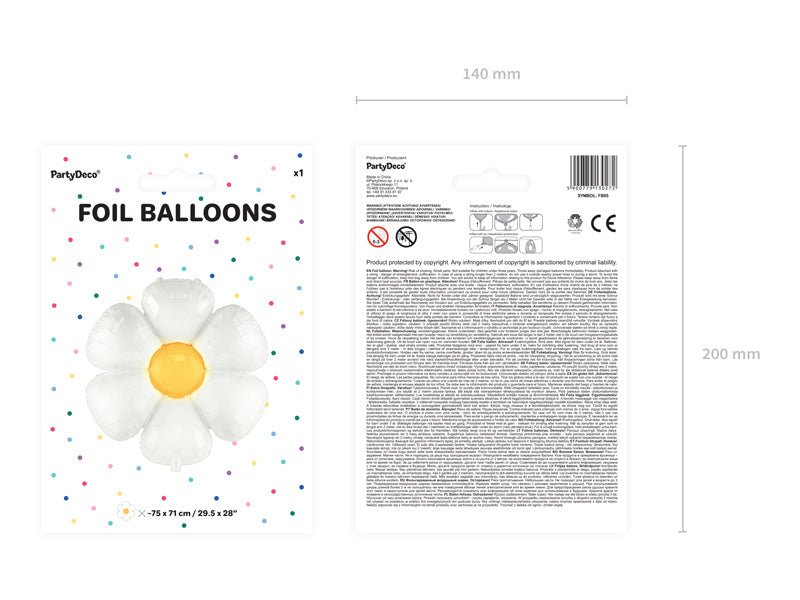 Helium Ballon Madeliefje Leeg 1,03m van Partydeco koop je bij Partywinkel