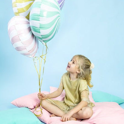 Helium Ballon Mintgroen Swirl 45cm leeg van Partydeco koop je bij Partywinkel