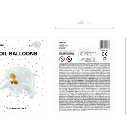 Helium Ballon Olifant Leeg 83cm van Partydeco koop je bij Partywinkel