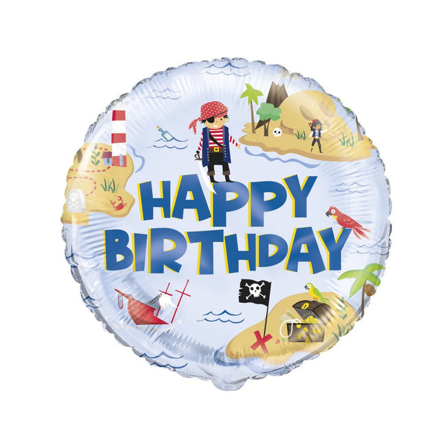 Helium Ballon Piraten Happy Birthday 45cm leeg van Unique koop je bij Partywinkel