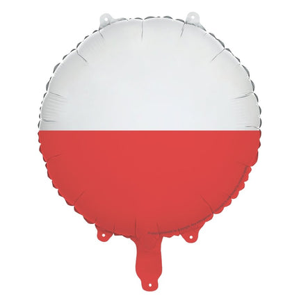 Helium Ballon Poolse Vlag 45cm Leeg van Partydeco koop je bij Partywinkel