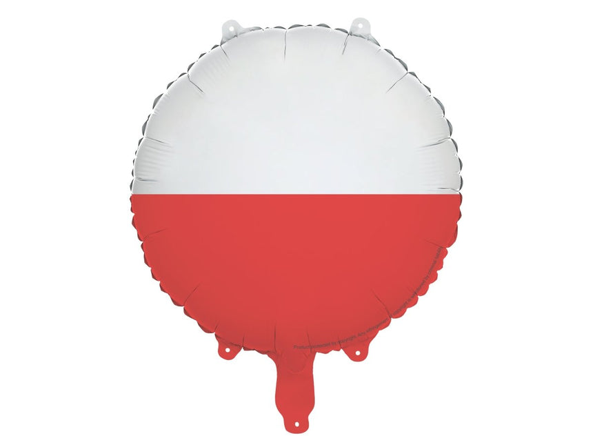 Helium Ballon Poolse Vlag 45cm Leeg van Partydeco koop je bij Partywinkel