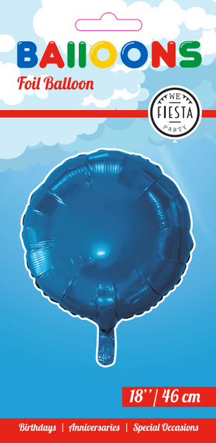 Helium Ballon Rond Blauw 46cm leeg van WeFiesta koop je bij Partywinkel