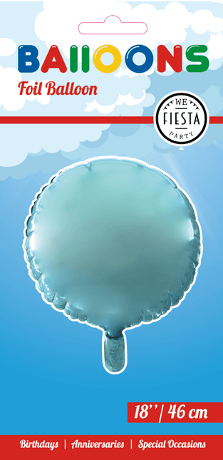 Helium Ballon Rond Lichtblauw 46cm leeg van WeFiesta koop je bij Partywinkel