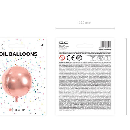 Helium Ballon Rond Rose Goud Leeg 40cm van Partydeco koop je bij Partywinkel