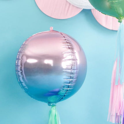 Helium Ballon Rond Violet Blauw Leeg 35cm van Partydeco koop je bij Partywinkel