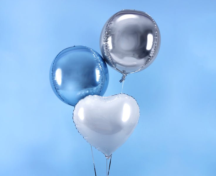 Helium Ballon Rond Zilver Leeg 40cm van Partydeco koop je bij Partywinkel
