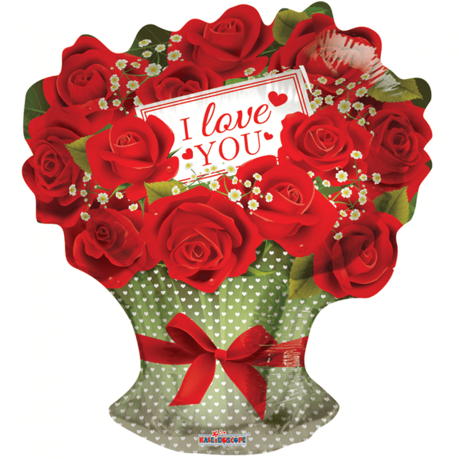 Helium Ballon Rozen I Love You 45cm leeg van WeFiesta koop je bij Partywinkel
