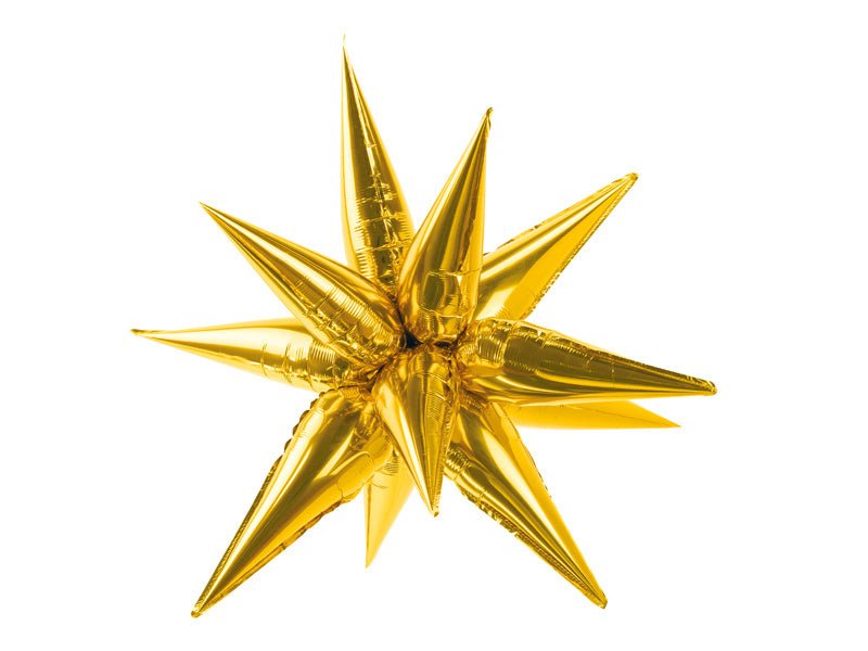 Helium Ballon Ster 3D Goud Leeg 95cm van Partydeco koop je bij Partywinkel