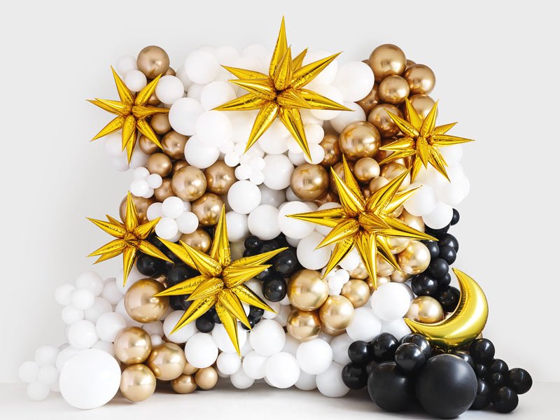 Helium Ballon Ster 3D Goud Leeg 95cm van Partydeco koop je bij Partywinkel