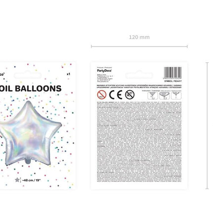 Helium Ballon Ster Parelmoer 48cm leeg van Partydeco koop je bij Partywinkel
