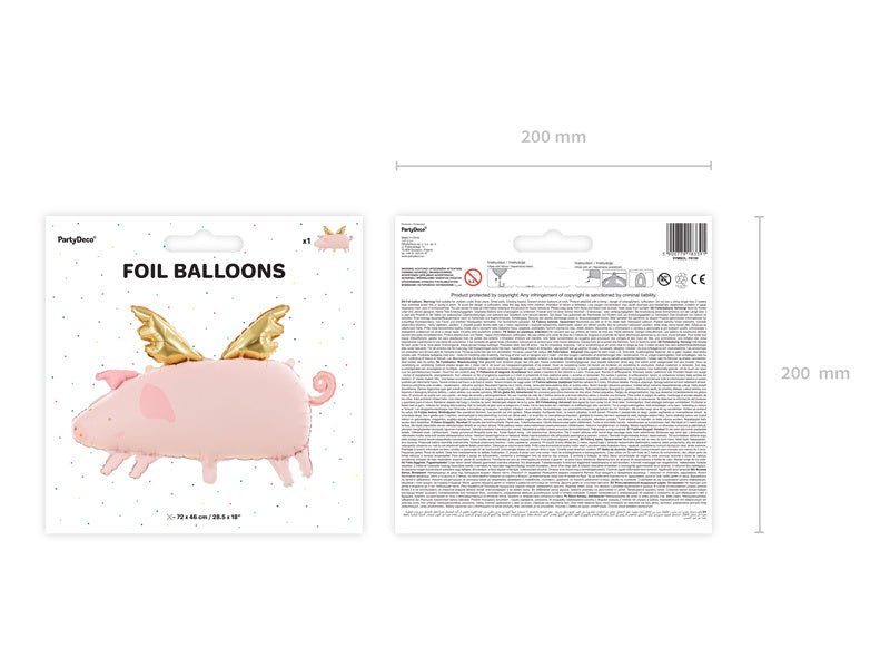 Helium Ballon Varken Leeg 72cm van Partydeco koop je bij Partywinkel