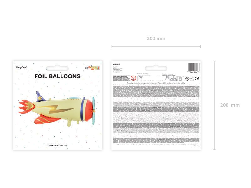 Helium Ballon Vliegtuig Leeg 91cm van Partydeco koop je bij Partywinkel