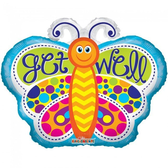 Helium Ballon Vlinder Get Well 45cm leeg van WeFiesta koop je bij Partywinkel