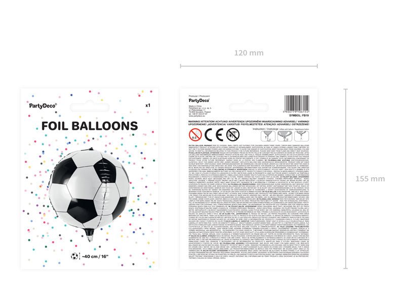Helium Ballon Voetbal Leeg 40cm van Partydeco koop je bij Partywinkel