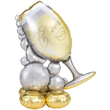 Helium Ballon Wijnglas Cheers Standaard Leeg 1,27m van Anagram koop je bij Partywinkel