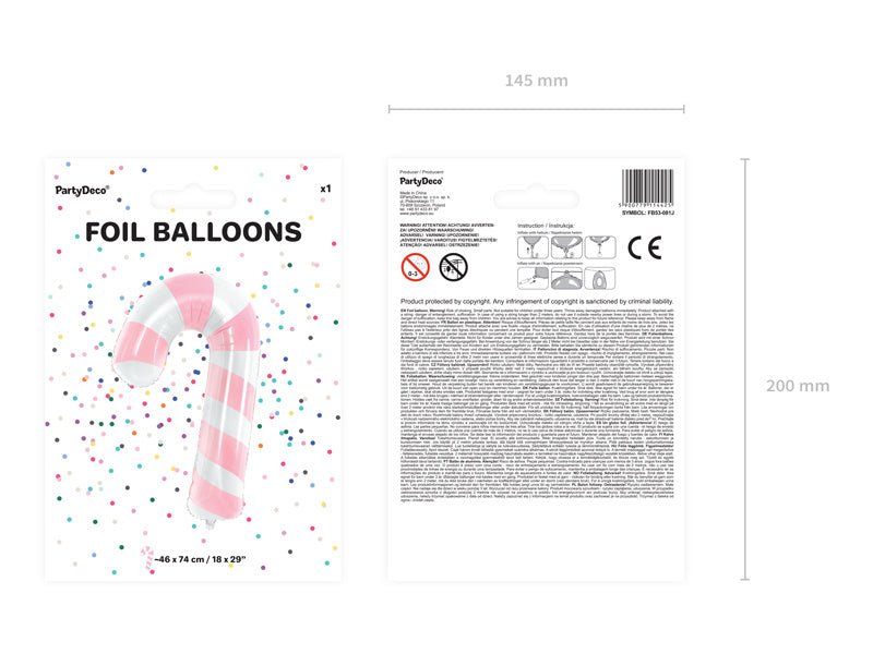 Helium Ballon Zuurstok Roze Leeg 82cm van Partydeco koop je bij Partywinkel
