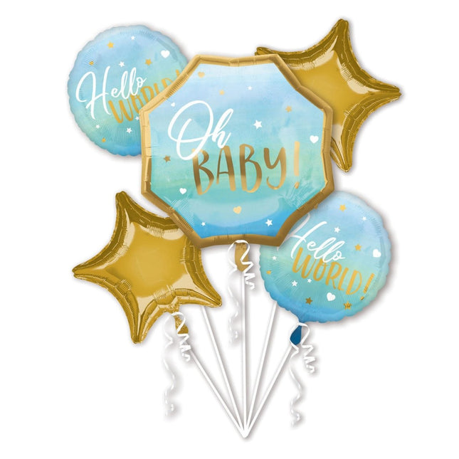 Helium Ballonnen Baby Jongen Set Leeg 5 delig van Anagram koop je bij Partywinkel