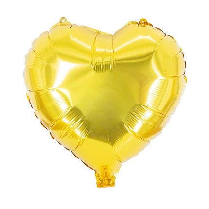 Heart-Shaped Helium Balloon, Shiny Gold, Empty, 45 cm