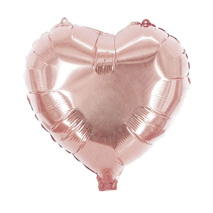 Heart-Shaped Helium Balloon, Rose Gold, Shiny, Empty, 45 cm