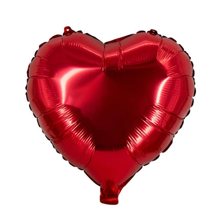 Heart-Shaped Helium Balloon, Red, Shiny, Empty, 45 cm