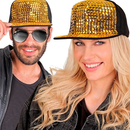 Hip Hop Cap Goud/Zwart van Widmann koop je bij Partywinkel