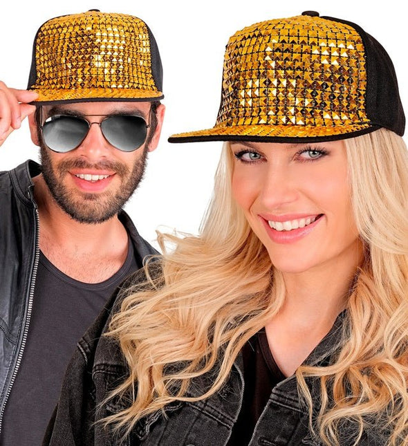 Hip Hop Cap Goud/Zwart van Widmann koop je bij Partywinkel