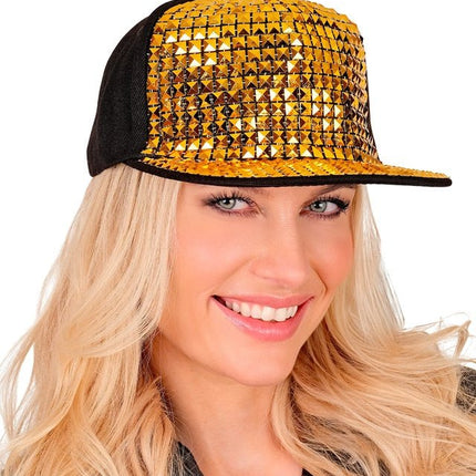 Hip Hop Cap Goud/Zwart van Widmann koop je bij Partywinkel