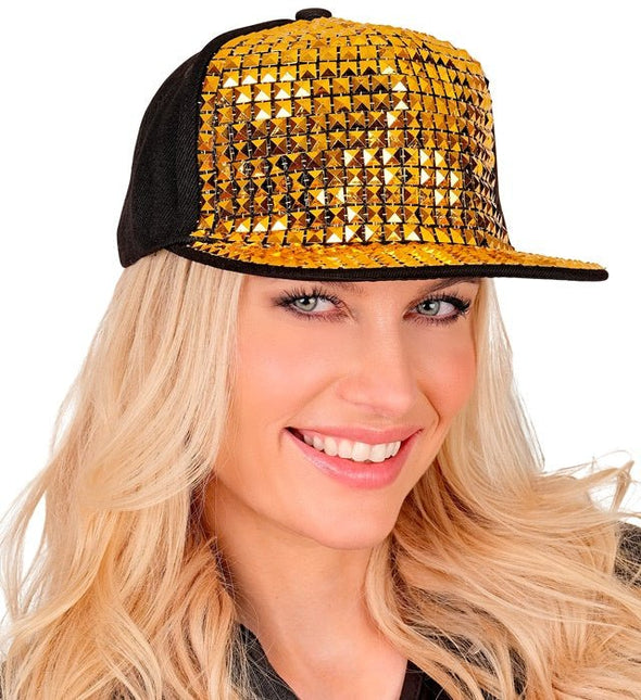 Hip Hop Cap Goud/Zwart van Widmann koop je bij Partywinkel