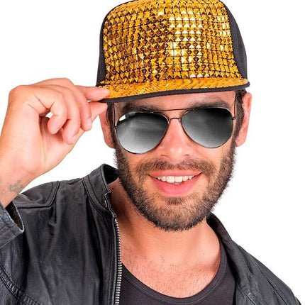 Hip Hop Cap Goud/Zwart van Widmann koop je bij Partywinkel
