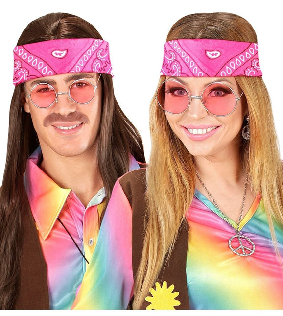 Hippie 60S Bandana Roze 55cm van Widmann koop je bij Partywinkel