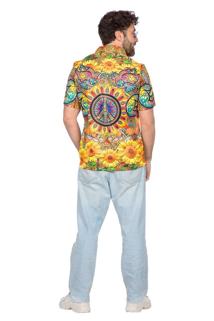 Hippie 60S Blouse Heren Zonnebloem van Wilbers & Wilbers koop je bij Partywinkel