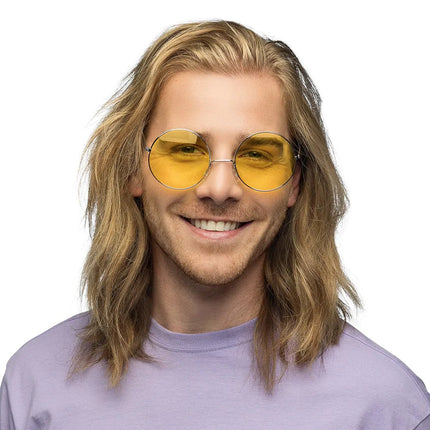 Hippie 60S Bril Geel Xl van Boland koop je bij Partywinkel