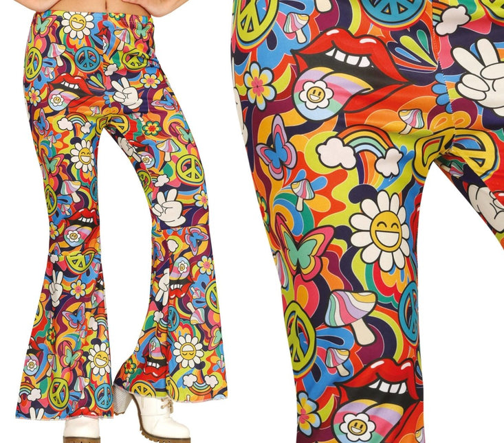 Hippie 60S Broek Gekleurd Dames van Fiestas Guirca koop je bij Partywinkel