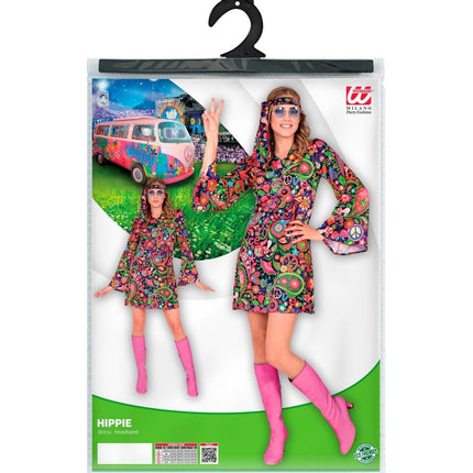 Hippie 60S Jurk Dames Bloemen van Widmann koop je bij Partywinkel