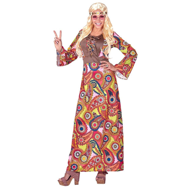 Hippie 60S Jurk Dames Met Corset van Widmann koop je bij Partywinkel
