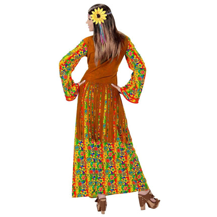 Hippie 60S Jurk Dames Met Vest van Widmann koop je bij Partywinkel