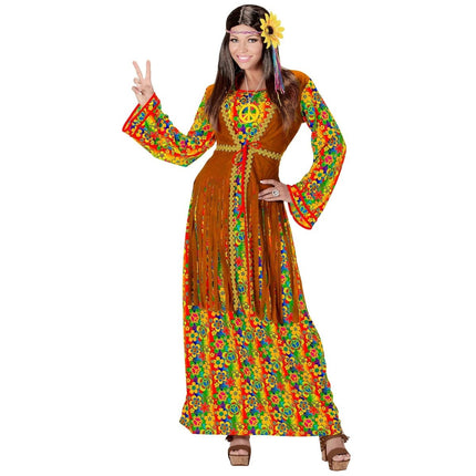 Hippie 60S Jurk Dames Met Vest van Widmann koop je bij Partywinkel