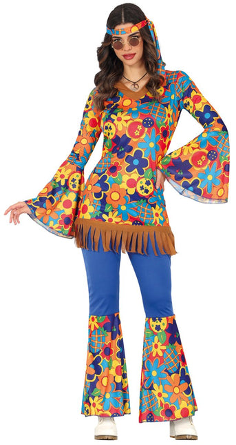 Hippie 60S Kostuum Dames Bloemen 3 delig van Fiestas Guirca koop je bij Partywinkel