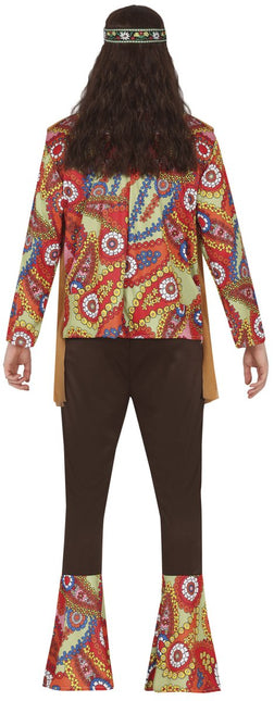 Hippie 60S Kostuum Gekleurd Heren Met Bruin Vest van Fiestas Guirca koop je bij Partywinkel