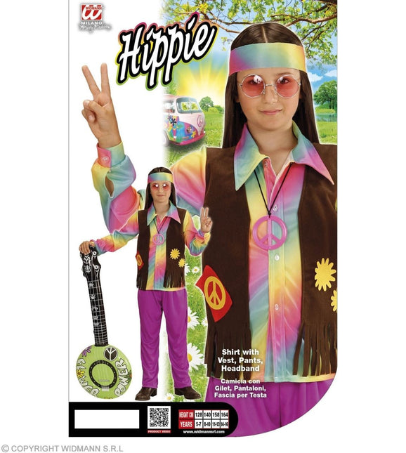 Hippie 60S Kostuum Jongen 4 delig van Widmann koop je bij Partywinkel